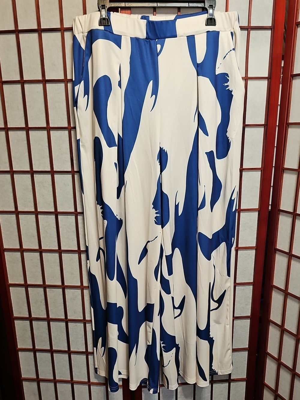 Women’s Blue and Ivory Wide Leg Pants
